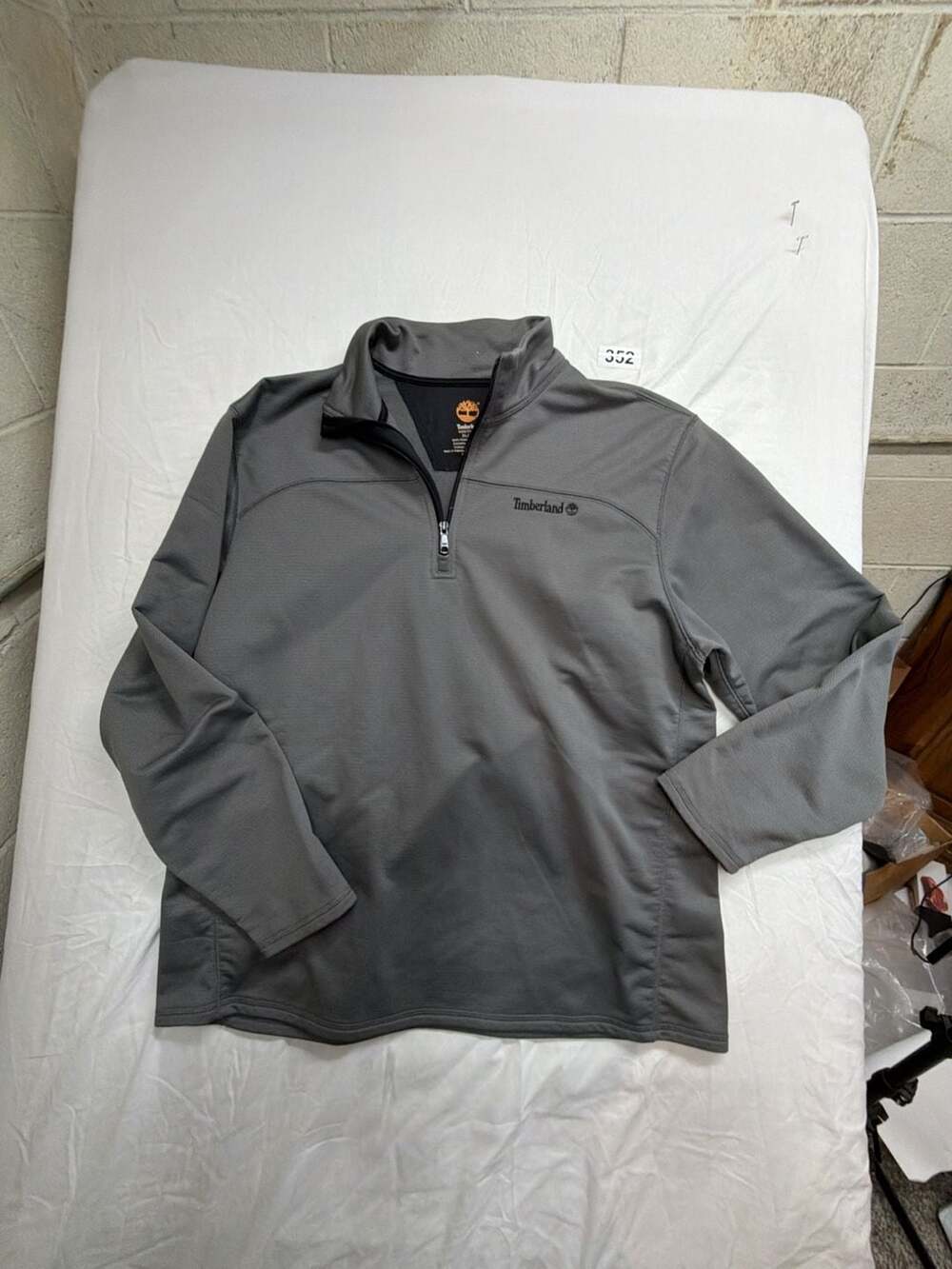 Timberland Mens Gray 1/4 Zip Pullover Sweatshirt Size XL